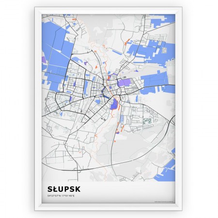 Plakat mapa Słupsk kolor-1