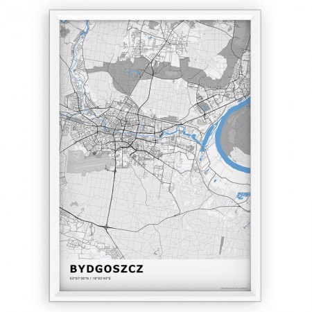 Mapa / Plakat - BYDGOSZCZ / standard BLUE