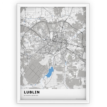 Mapa / Plakat - LUBLIN / standard BLUE
