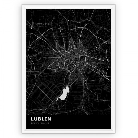Mapa / Plakat - LUBLIN / standard BLACK