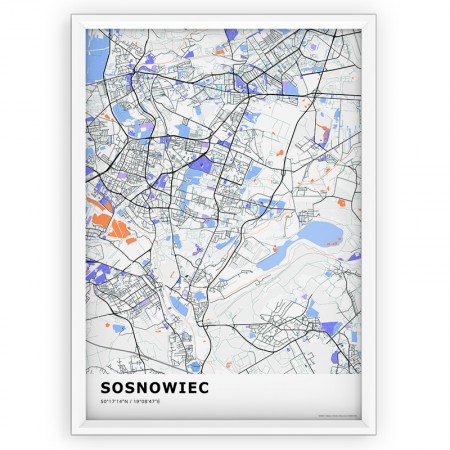 Mapa / Plakat - SOSNOWIEC / standard KOLOR-1