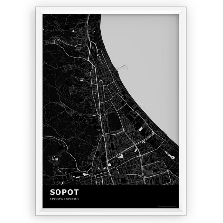 Mapa / Plakat - SOPOT / standard BLACK