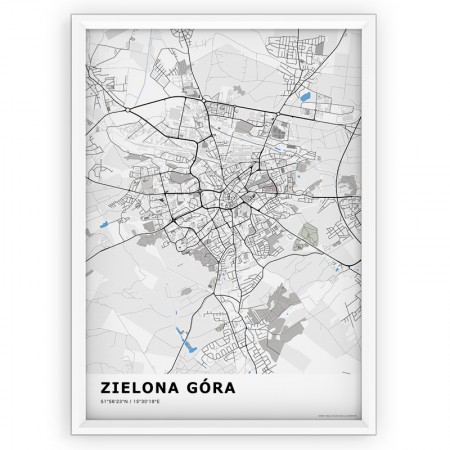 Mapa / Plakat - ZIELONA GÓRA / standard BLUE