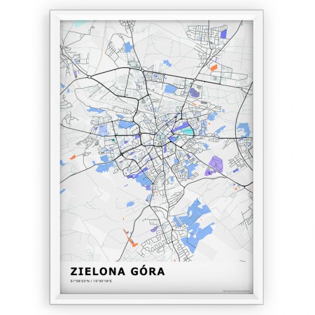 Mapa / Plakat - ZIELONA GÓRA / standard KOLOR-1