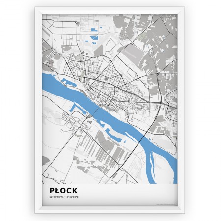 Mapa / Plakat - PŁOCK / standard BLUE