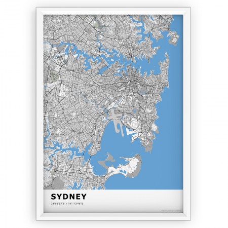 Mapa / Plakat - SYDNEY / standard BLUE