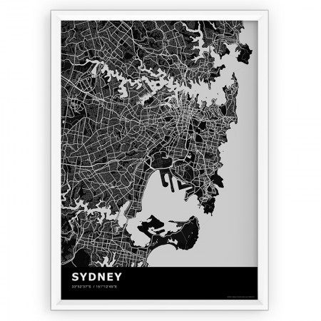 Mapa / Plakat - SYDNEY / standard BLACK