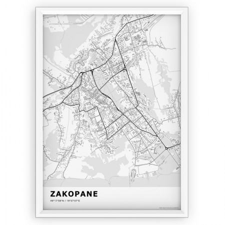 Mapa / Plakat - ZAKOPANE / standard WHITE