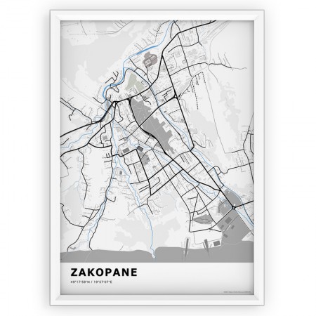 Mapa / Plakat - ZAKOPANE / standard BLUE