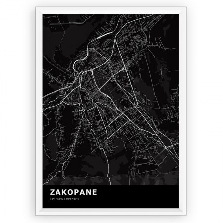 Mapa / Plakat - ZAKOPANE / standard BLACK