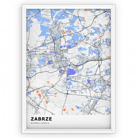 Mapa / Plakat - ZABRZE / standard KOLOR-1