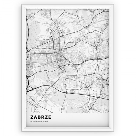 Mapa / Plakat - ZABRZE / standard WHITE
