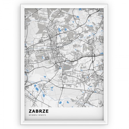 Mapa / Plakat - ZABRZE / standard BLUE