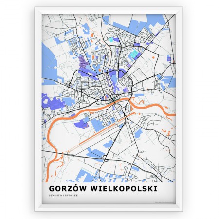 Mapa / Plakat - GORZÓW WIELKOPOLSKI / standard KOLOR-1