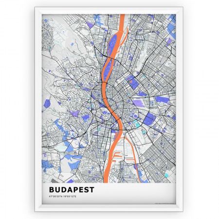 Mapa / Plakat - BUDAPESZT / standard KOLOR-1