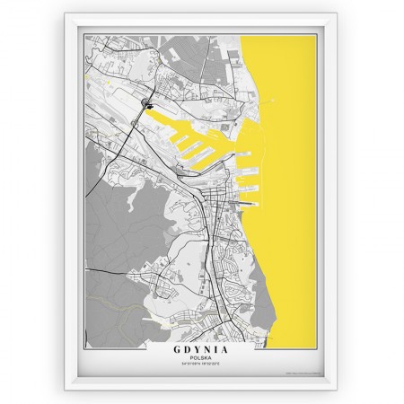 Mapa / Plakat - GDYNIA / passe-partout YELLOW