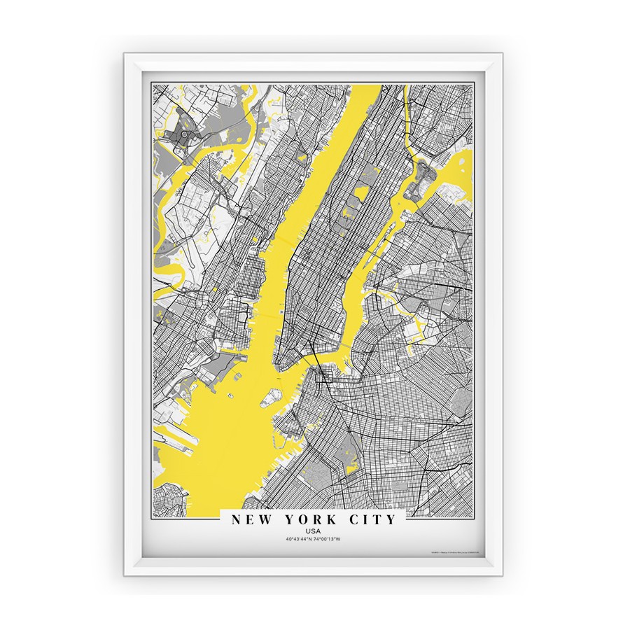 Plakat mapa na ścianę - New York City