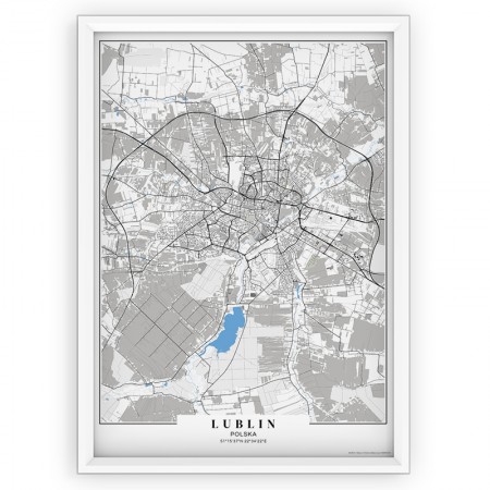 Mapa / Plakat - LUBLIN / passe-partout BLUE