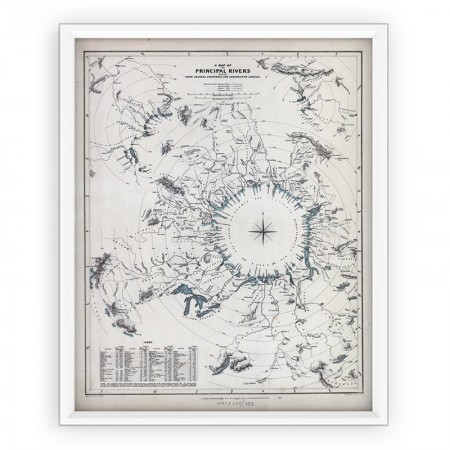 Plakat / Stara mapa  - RZEKI ŚWIATA 1845r. - reprint