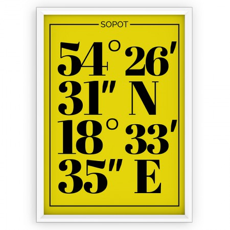 Plakat typograficzny Sopot - yellow