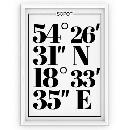 Plakat typograficzny Sopot white