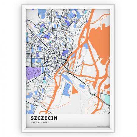 Mapa / Plakat - SZCZECIN / standard KOLOR-1