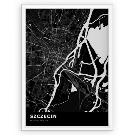 Mapa / Plakat - SZCZECIN / standard BLACK