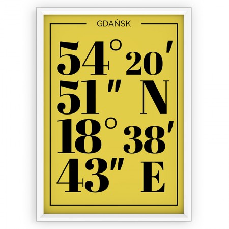 Plakat typograficzny - Gdańsk / yellow
