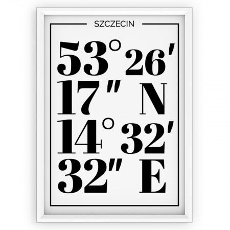 Plakat typograficzny Szczecin - white