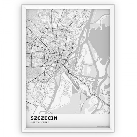 Mapa / Plakat - SZCZECIN / standard WHITE