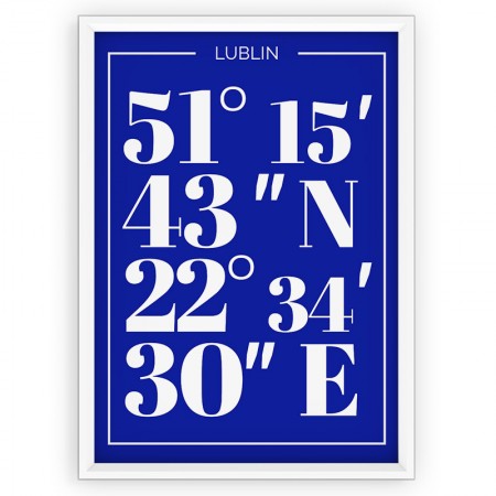 Plakat typograficzny - Lublin blue