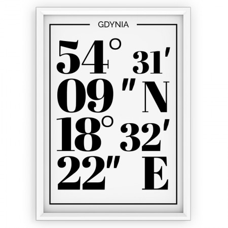 Plakat typograficzny - Gdynia white