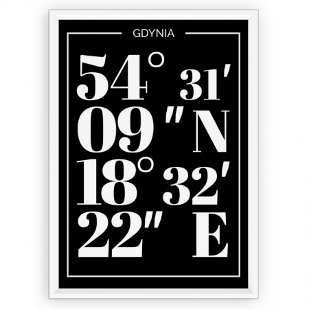Plakat typograficzny Gdynia - black