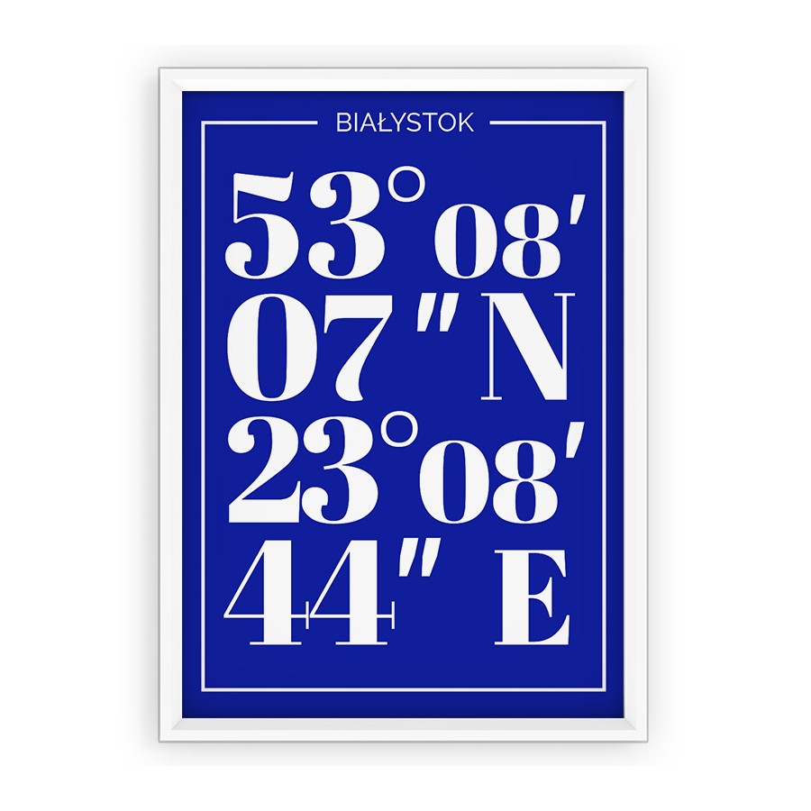 Plakat typograficzny Białystok - blue