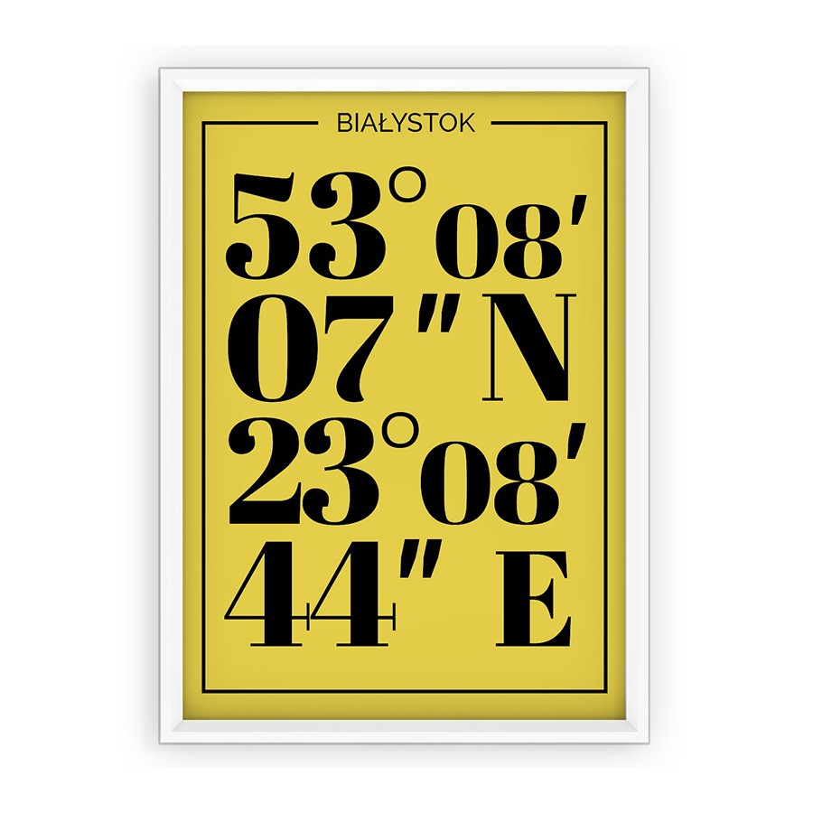 Plakat typograficzny Białystok - yellow