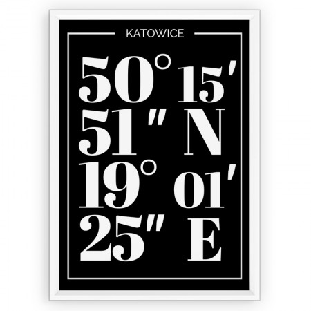 Plakat typograficzny Katowice - black