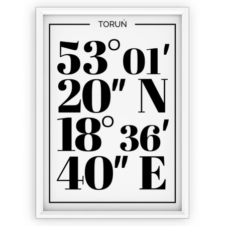 Plakat typograficzny - Toruń white