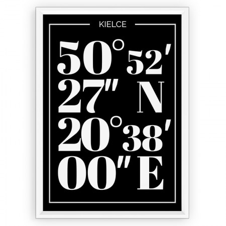 Plakat typograficzny Kielce - black