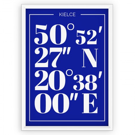 Plakat typograficzny Kielce - blue