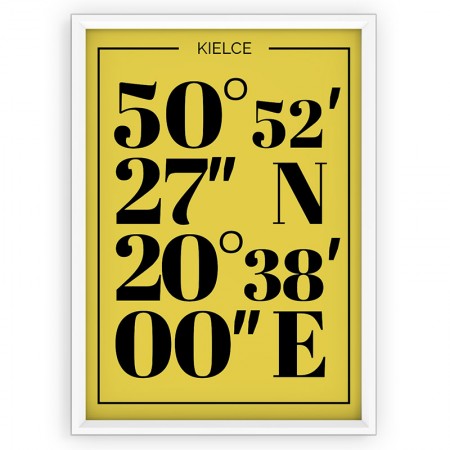 Plakat typograficzny Kielce - yellow
