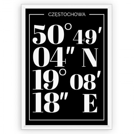 Plakat typograficzny - Częstochowa black