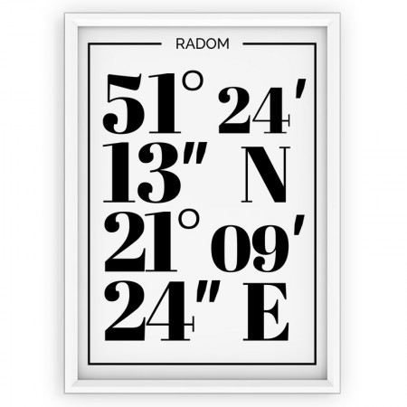 Plakat typograficzny Radom - white