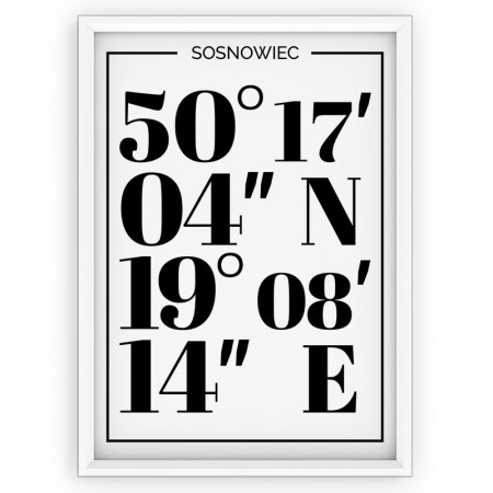 Plakat typograficzny Sosnowiec - white