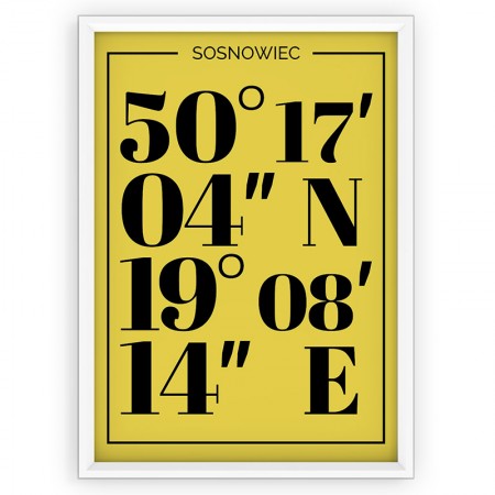 Plakat typograficzny Sosnowiec - yellow
