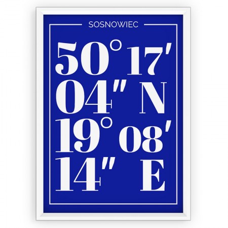Plakat typograficzny - Sosnowiec blue