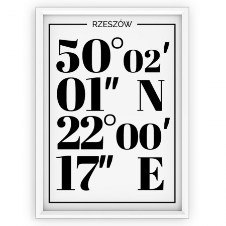 Plakat typograficzny Rzeszów - white