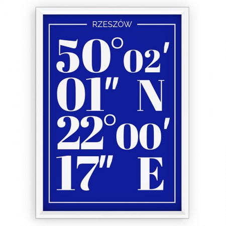 Plakat typograficzny - Rzeszów blue
