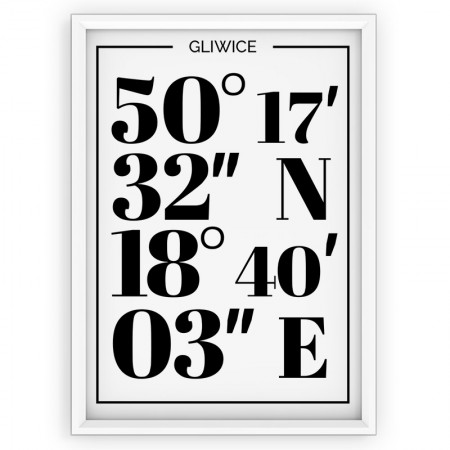 Plakat typograficzny - Gliwice white