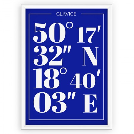 Plakat typograficzny Gliwice blue