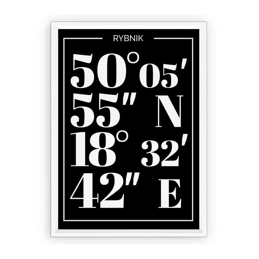 Plakat typograficzny Rybnik black
